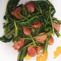 ☆アンシェル☆'s cooksnap of when they made 空芯菜とウインナーのにんにく醤油炒め.