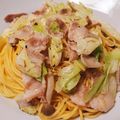 Mermaid's cooksnap of when they made 豚バラとキャベツのクレソルパスタ.