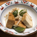 オカメの店長's cooksnap of when they made 厚揚げとキノコとオクラの煮浸し.