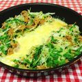 にゃにゃ☆☆☆'s cooksnap of when they made オイルキャベツのスタミナチーズ鉄板焼き.