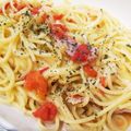 mi:ko's cooksnap of when they made 楽早☆トマトとモッツァレラチーズのパスタ.