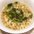 かつぞう☆'s cooksnap of when they made 水菜とたぬきのスピード味噌汁☆.