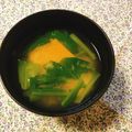yesmama's cooksnap of when they made かぼちゃと小松菜のお味噌汁♡.