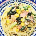 あおmanma's cooksnap of when they made 簡単♡ほうれん草とコーンのクリームパスタ.