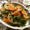 ☆Rokko☆'s cooksnap of when they made 【簡単】蓮根と小松菜と人参の胡麻和え.