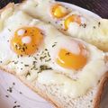 シーサイドキッチン's cooksnap of when they made 朝食！うずら卵とハムのマヨネーズトースト.