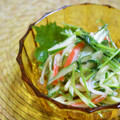 taruママ's cooksnap of when they made 豆苗カニカマきゅうりのめんつゆマヨあえ.