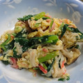 まりさん10's cooksnap of when they made ほうれん草とカニカマ・卵の炒め物.