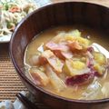 あんみつ☆'s cooksnap of when they made さつまいもとベーコンの味噌汁.