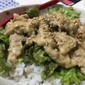 nenona's cooksnap of when they made 簡単＊豚こま肉のテリマヨ丼＊.
