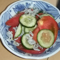 きらり流れ星's cooksnap of when they made しらすとキュウリとトマトの香り和え.