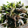 ぱくぱくchan's cooksnap of when they made レンジでもやしときゅうり、わかめナムル。.