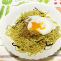 おはなすき's cooksnap of when they made 和風焼きそば☝塩昆布&納豆&半熟卵❤簡単.