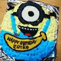 エミー＆ルーク's cooksnap of when they made ミニオン？！誕生日ケーキ.