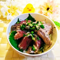 ももちゃんのれしぴ's cooksnap of when they made 塩酒粕で旨♪カツオのお刺身&たたき風.