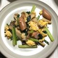 kinako613's cooksnap of when they made 小松菜とエリンギのガーリック卵炒め 簡単.