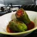 カナネ's cooksnap of when they made 丸ごとピーマンの肉詰め.