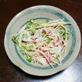 おにぎり99's cooksnap of when they made 蒸し鶏カニカマ、カイワレのわさびマヨ和え.