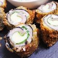 ちい19ゆ5's cooksnap of when they made サンマのチーズIN大葉INロール揚げ.