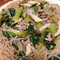 クックM9Z69A☆'s cooksnap of when they made 簡単☆小松菜と挽き肉の春雨炒め.