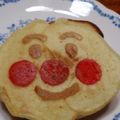 yunyu18's cooksnap of when they made ちびっこおやつ☆アンパンマンプチサンド.