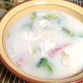 *nana*'s cooksnap of when they made 豆苗レタスカニカマの中華風卵ミルクスープ.