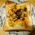 jun120121's cooksnap of when they made 海苔＊胡麻香る❀ゴロっと枝豆和トースト.
