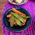 ちゃぴ♥'s cooksnap of when they made スナップえんどう(絹さやも)人参ごま和え.