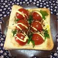 ぽぽきゅ's cooksnap of when they made トマトのおかか＊胡麻＊ポン酢和トースト.