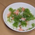 きらり流れ星's cooksnap of when they made わさび菜としゃけフレークのおにぎり.