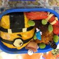 愛柚華's cooksnap of when they made ミニオンキャラ弁☆.