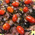 ゆりりんそらたん's cooksnap of when they made ハマチの刺身で♪塩昆布カルパッチョ.