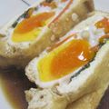 ろびんキュー's cooksnap of when they made 油揚げに卵を丸ごと入れちゃった！.