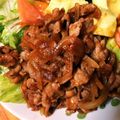 みかお's cooksnap of when they made ♡牛肉玉ねぎ炒めｻﾆｰﾚﾀｽ添♡.