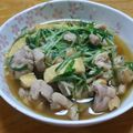 クック8D0BQL☆'s cooksnap of when they made 水菜と油揚げの煮びたし鶏モモ肉を加えて.