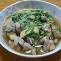 クック8D0BQL☆'s cooksnap of when they made 水菜と油揚げの煮びたし鶏モモ肉を加えて.