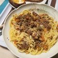 ちばちゃん０８２７'s cooksnap of when they made スパゲッティ ボロネーゼ.