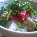 あいーぷ's cooksnap of when they made 変わり冷奴☆納豆と福神漬。.