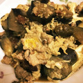 motchママ's cooksnap of when they made なすと挽肉の卵とじ丼.