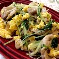 よもニャン's cooksnap of when they made 水菜と豚肉のふんわり卵チーズ炒め.
