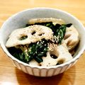 かなりんココりん's cooksnap of when they made れんこんとほうれん草のごま味噌和え.