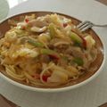 まゆみ母ちゃん's cooksnap of when they made 野菜たっぷり♪中華風卵餡掛けパスタ.