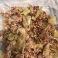 なちゃんU・x・U's cooksnap of when they made キャベツとコンビーフの卵炒め.