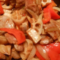 トリノオリンピック☆'s cooksnap of when they made れんこんと豚肉の黒酢炒め.