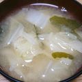 ﾋﾟﾛﾐ♡'s cooksnap of when they made 白菜・わかめ・あげのみそ汁.