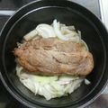 まなやす's cooksnap of when they made STAUB＊塩豚の新たま煮込み.