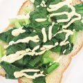 クックKD35FB☆'s cooksnap of when they made わさびマヨネーズの小松菜トースト.