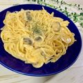 ３匹の大ぶたママ's cooksnap of when they made カニとマッシュルームのクリームパスタ.