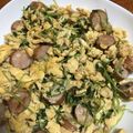 ばなちゃん666's cooksnap of when they made ダシダで、卵・豆苗・ウインナーの炒め物.