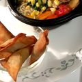 ame-ikuru's cooksnap of when they made 春巻きの皮で三角ニラ餃子.